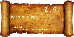 Bacsik Ilona névjegykártya