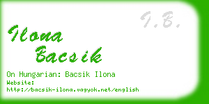 ilona bacsik business card